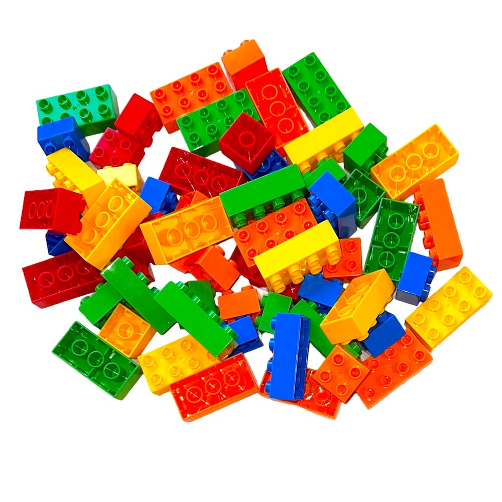 Bulk lot of mix color building connecting blocks - 60 piece